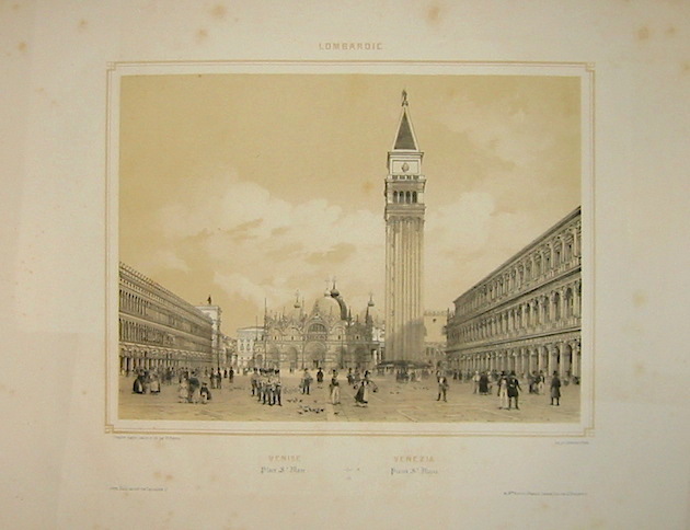 Benoist Philippe (1813-1880 ca.) Venise Place St. Marc. Venezia Piazza San Marco 1845 Parigi 